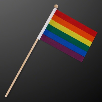 5.5" x 4" Pride Rainbow Flag on a Stick (NON-Light Up) - BLANK