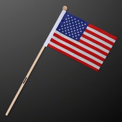 5.5" x 4" Small American Flag on a Stick (NON-Light Up) - PRINTED
