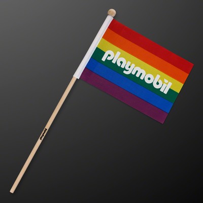 5.5" x 4" Pride Rainbow Flag on a Stick (NON-Light Up) - PRINTED