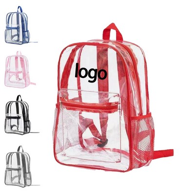 Clear PVC Backpack With Front Zipper Pocket
